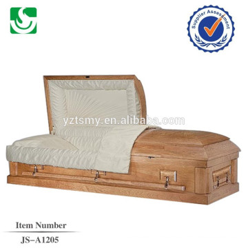 flat lid solid wood casket